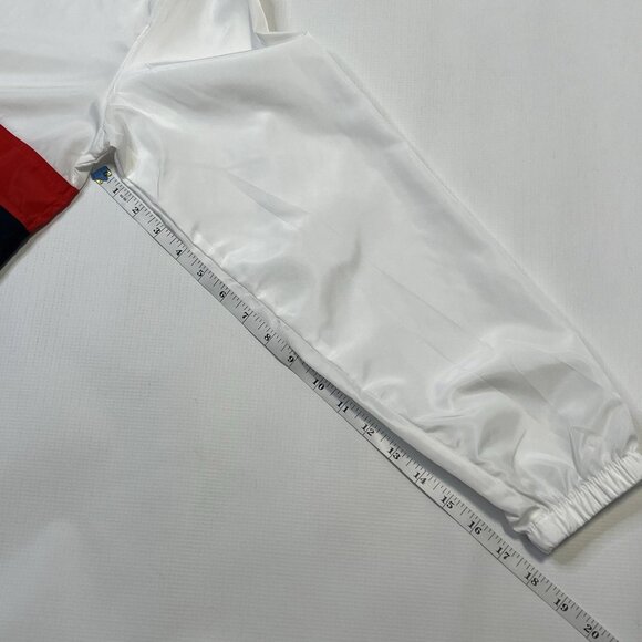 Beautiful Giant Mens Hooded Lightweight Windbreaker Jacket Size Small White Red - Picture 11 of 11
